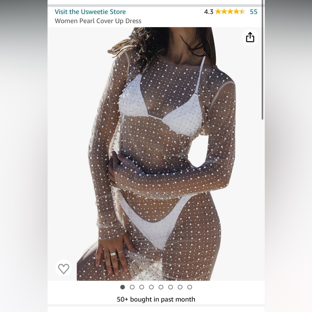 White sparkle cover and white under dress!